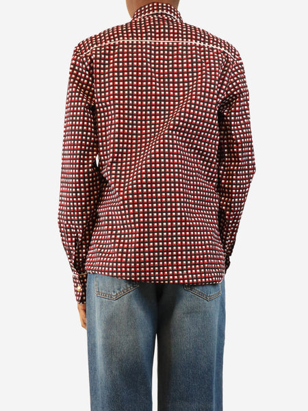Red and black square printed shirt - size UK 8 alternate image