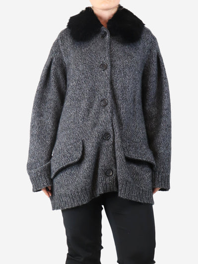 Grey marl cardigan - size UK 10 Knitwear Prada 