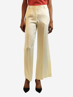 Cream cuff-slit trousers - size UK 4 Trousers Toteme 