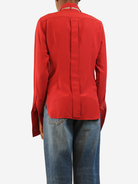 Red silk shirt - size S alternate image