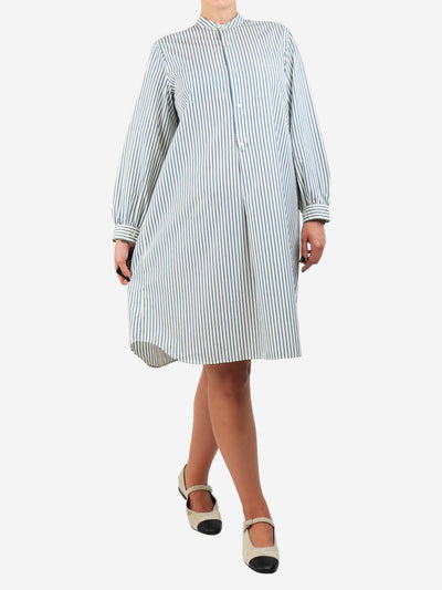 Blue and green striped shirt dress - size UK 10 Dresses Soeur 