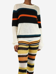 Loewe Cream striped mohair-blend jumper - size XS