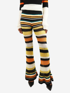 Loewe Multicolour striped mohair-blend trousers - size L