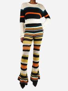 Loewe Multicolour striped mohair-blend trousers - size L