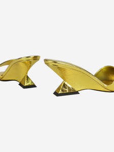 The Attico Gold metallic Cheope sandals - size EU 37.5