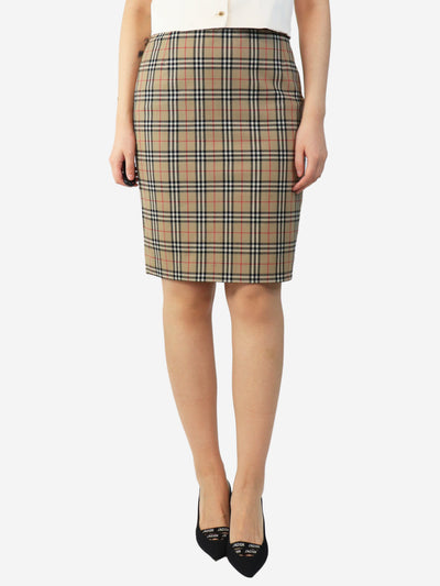 Brown vintage Nova Check skirt - size UK 10 Skirts Burberry 