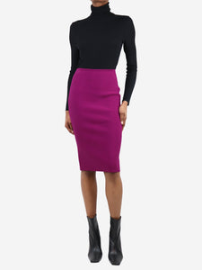 Roland Mouret Purple midi pencil skirt - size UK 12