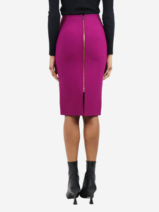 Roland Mouret Purple midi pencil skirt - size UK 12