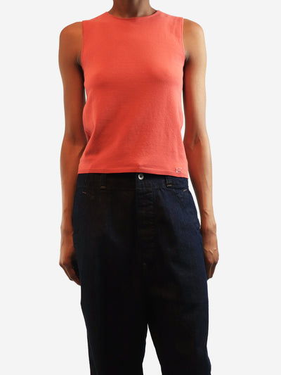 Red knit tank top - size UK 8 Tops Chanel 