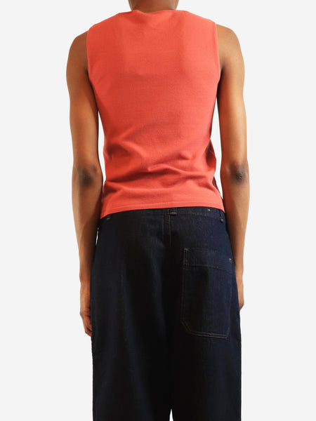 Red knit tank top - size UK 8 alternate image