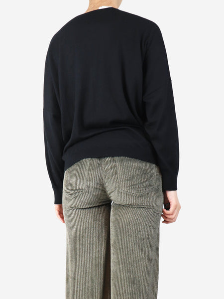 Navy monili v-neck sweater - size UK 10 alternate image