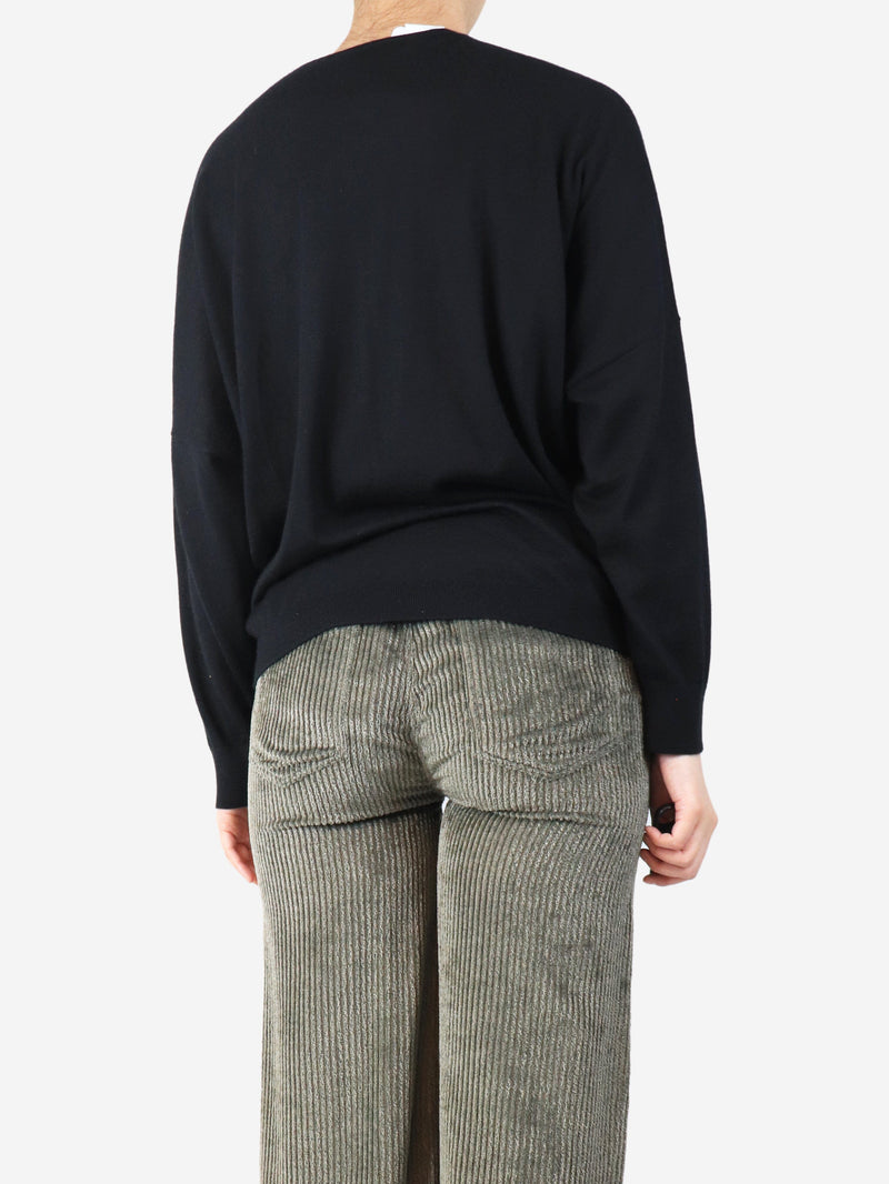 Navy monili v-neck sweater - size UK 10 Knitwear Brunello Cucinelli 