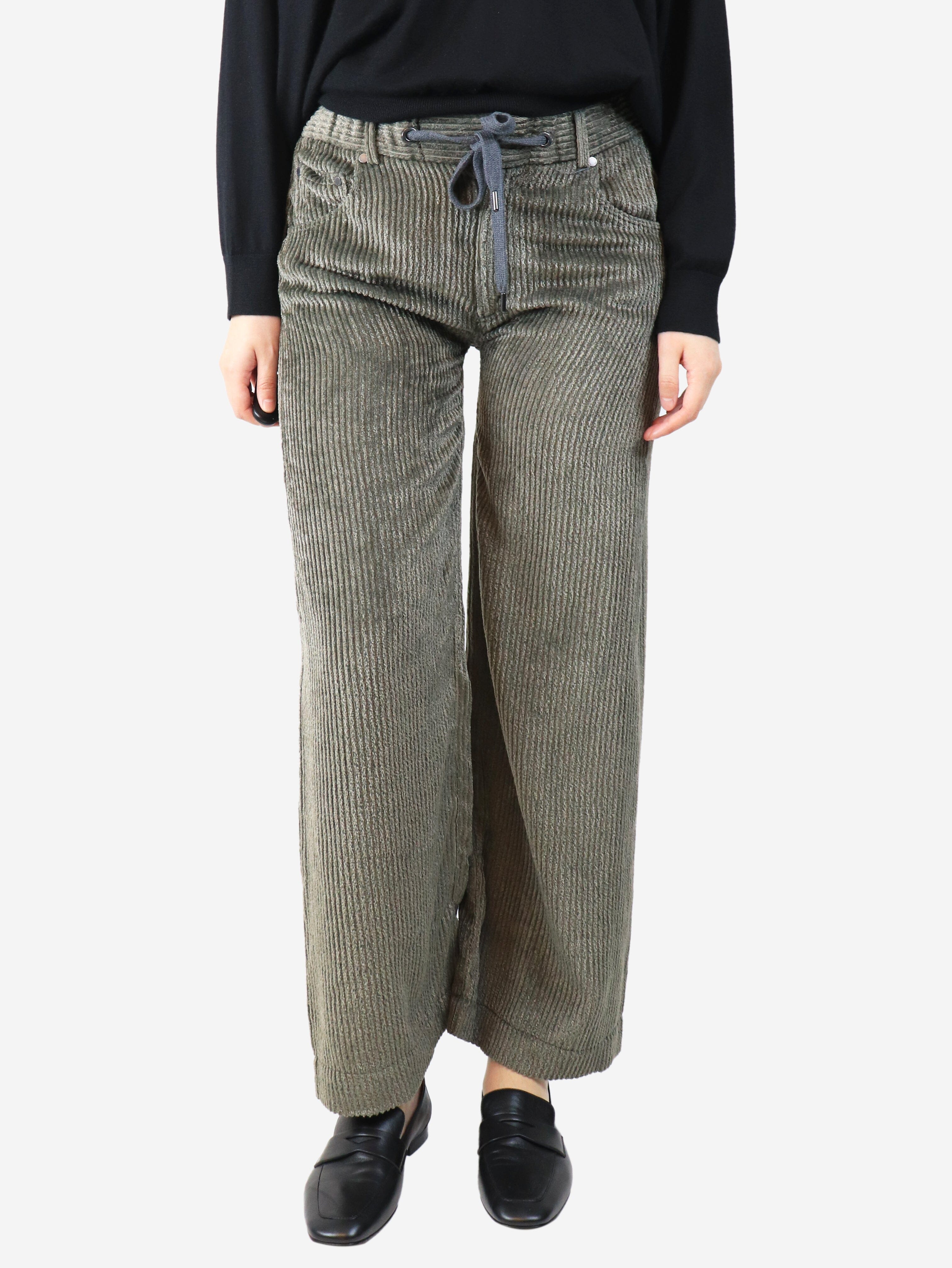 Olive wide-leg corduroy trousers - size S Trousers Brunello Cucinelli 