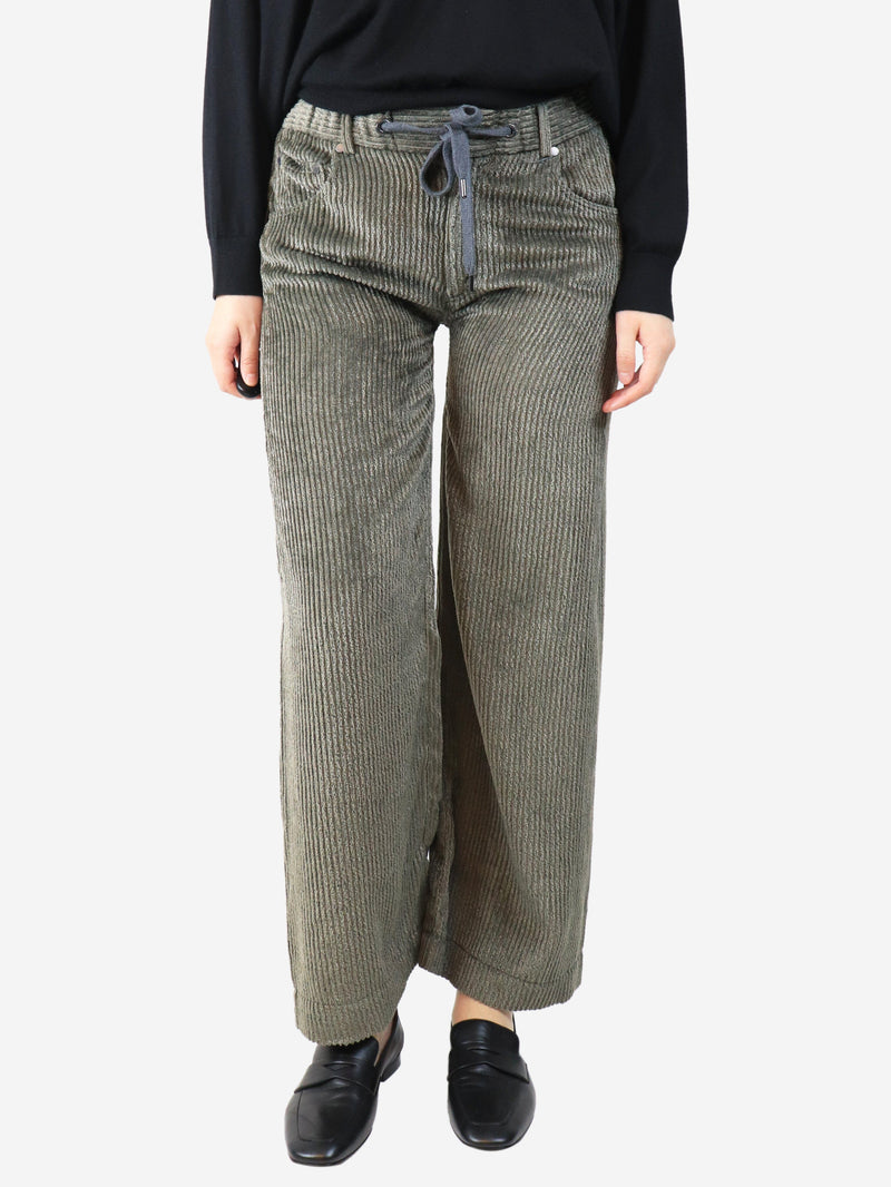 Olive wide-leg corduroy trousers - size S Trousers Brunello Cucinelli 