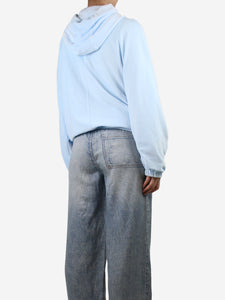 Khrisjoy Baby blue velour zip hoodie - size S