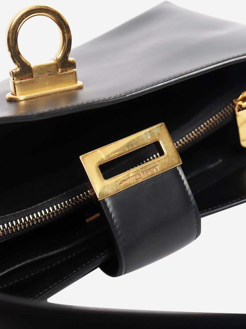 Black leather Trifolio shoulder bag Shoulder bags Salvatore Ferragamo 