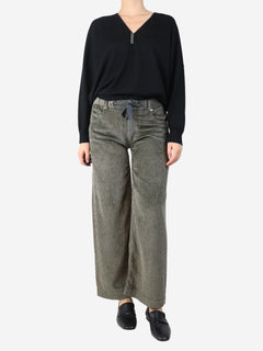 Olive wide-leg corduroy trousers - size S Trousers Brunello Cucinelli 