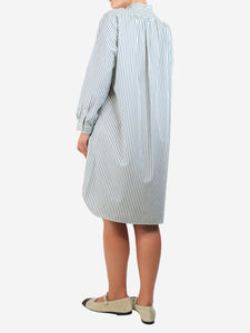 Soeur Blue and green striped shirt dress - size UK 10