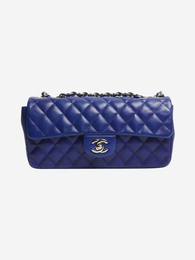 Blue 2009 lambskin east west classic flap Shoulder bags Chanel 