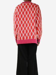 Stine Goya Fuchsia and red cable knit jumper - size XS