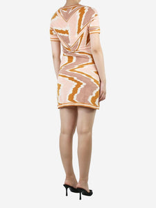 Missoni Orange V-neckline printed wool dress - size UK 8