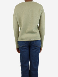 Joseph Sage green cashmere v-neck jumper - size XS