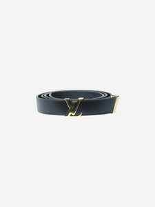 Louis Vuitton Black branded buckle skinny belt