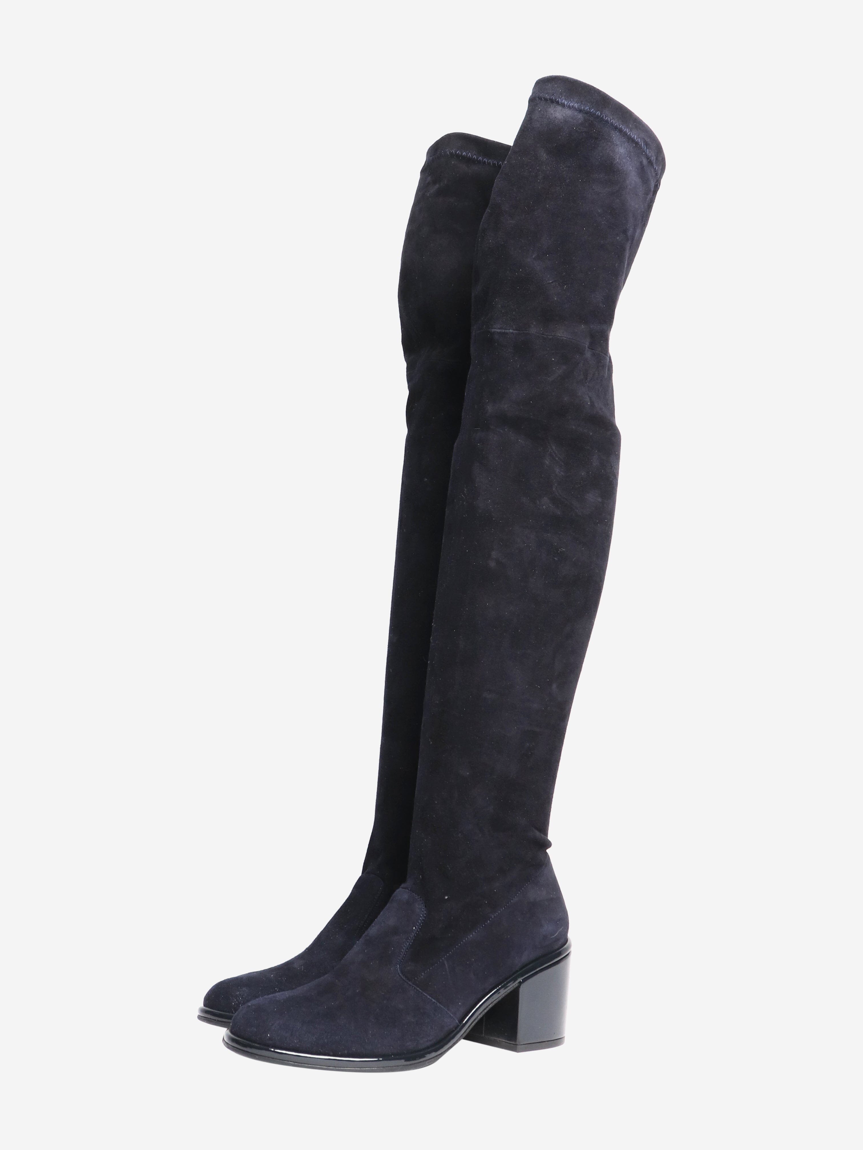 Robert Clergerie Blue suede over the knee boots - size EU 40 (UK 7) Boots Robert Clergerie 