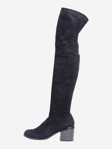 Robert Clergerie Blue suede over the knee boots - size EU 40 (UK 7) product image