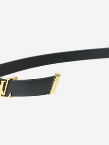 Louis Vuitton Black branded buckle skinny belt