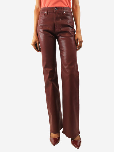 Raisin coated Crosbie wide-leg jeans - size UK 8 Denim Veronica Beard Jeans 