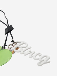 Balenciaga Green and black Le City Charm Heart keyring