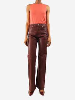 Raisin coated Crosbie wide-leg jeans - size UK 8 Denim Veronica Beard Jeans 