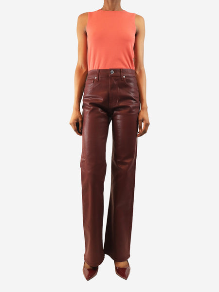 Raisin coated Crosbie wide-leg jeans - size UK 8 alternate image