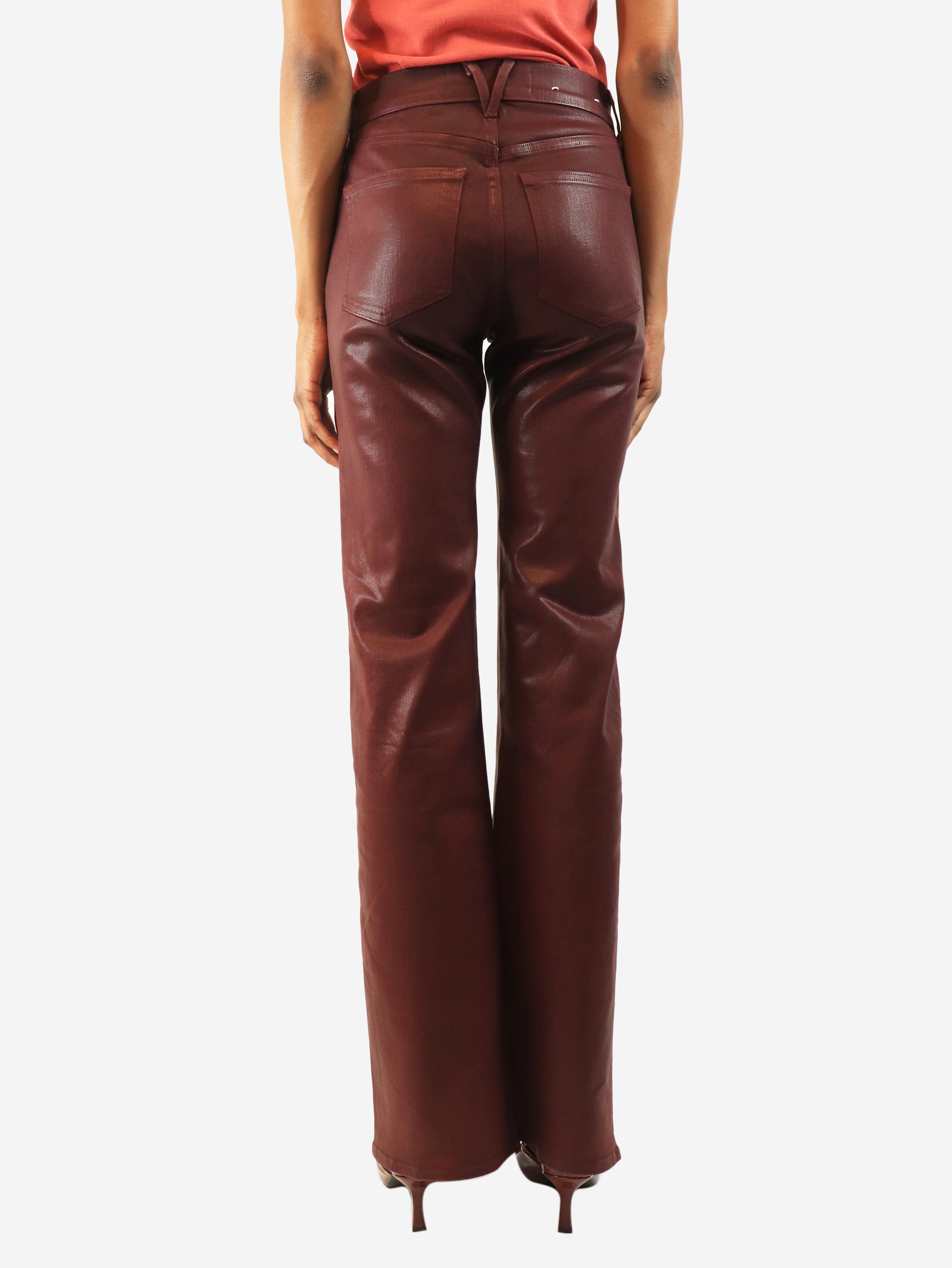 Raisin coated Crosbie wide-leg jeans - size UK 8 Denim Veronica Beard Jeans 