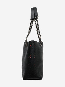 Chanel Black 2017 caviar perforated tote bag