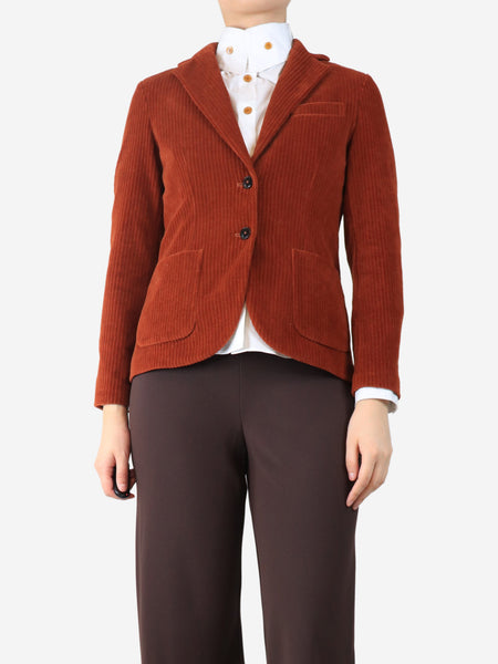 Orange corduroy blazer - size UK 10 product image