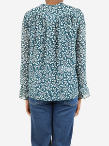 Ba&sh Blue floral printed blouse - size XS