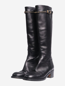 Gucci Black leather knee-high boots - size EU 37