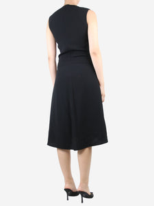 Marni Black sleeveless embroidered midi dress - size UK 6