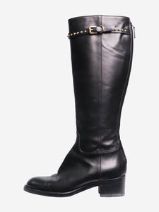 Gucci Black leather knee-high boots - size EU 37