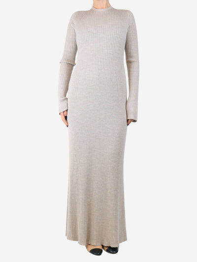 Natural grey ribbed knit maxi dress - size M Dresses Chloe 