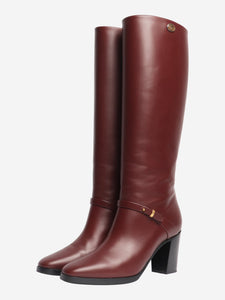 Gucci Burgundy leather knee-high boots - size EU 39.5 (UK 6.5)
