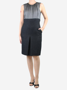 Chanel Black sleeveless wool-blend pocket midi dress - size UK 10