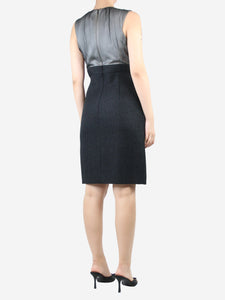 Chanel Black sleeveless wool-blend pocket midi dress - size UK 10