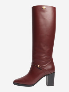 Gucci Burgundy leather knee-high boots - size EU 39.5 (UK 6.5)
