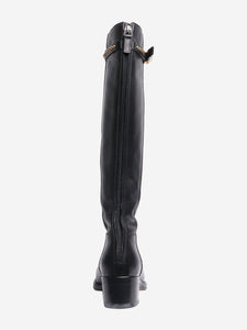 Gucci Black leather knee-high boots - size EU 37