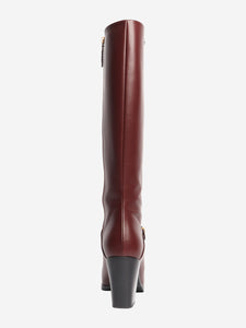 Gucci Burgundy leather knee-high boots - size EU 39.5 (UK 6.5)