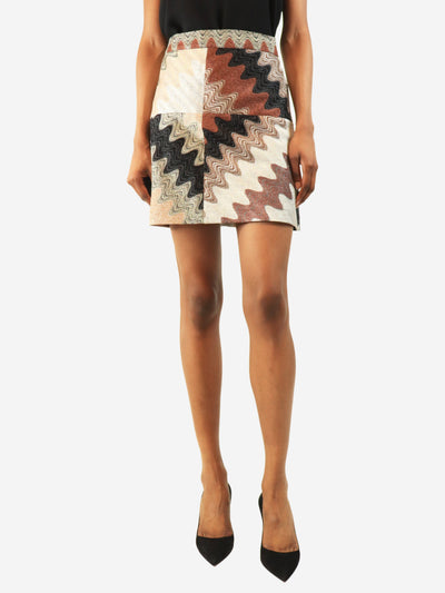 Lurex squiggle print mini skirt - size UK 6 Skirts Missoni 