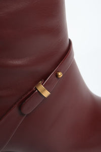 Gucci Burgundy leather knee-high boots - size EU 39.5 (UK 6.5)